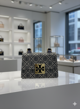 TRY BRCH T MONOGRAM JACQUARD MINI LADIES SLING BAG